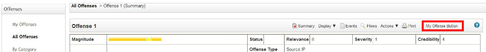 My Offense Button output
